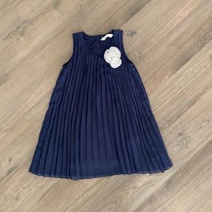 H&M navy pleated dress